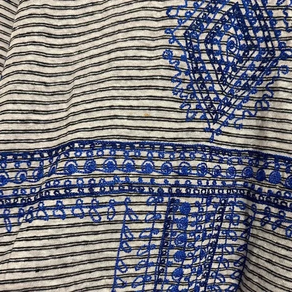 Calypso St Barth Etasa linen embroidered blue gray tunic top coverup poupette - Picture 7 of 7